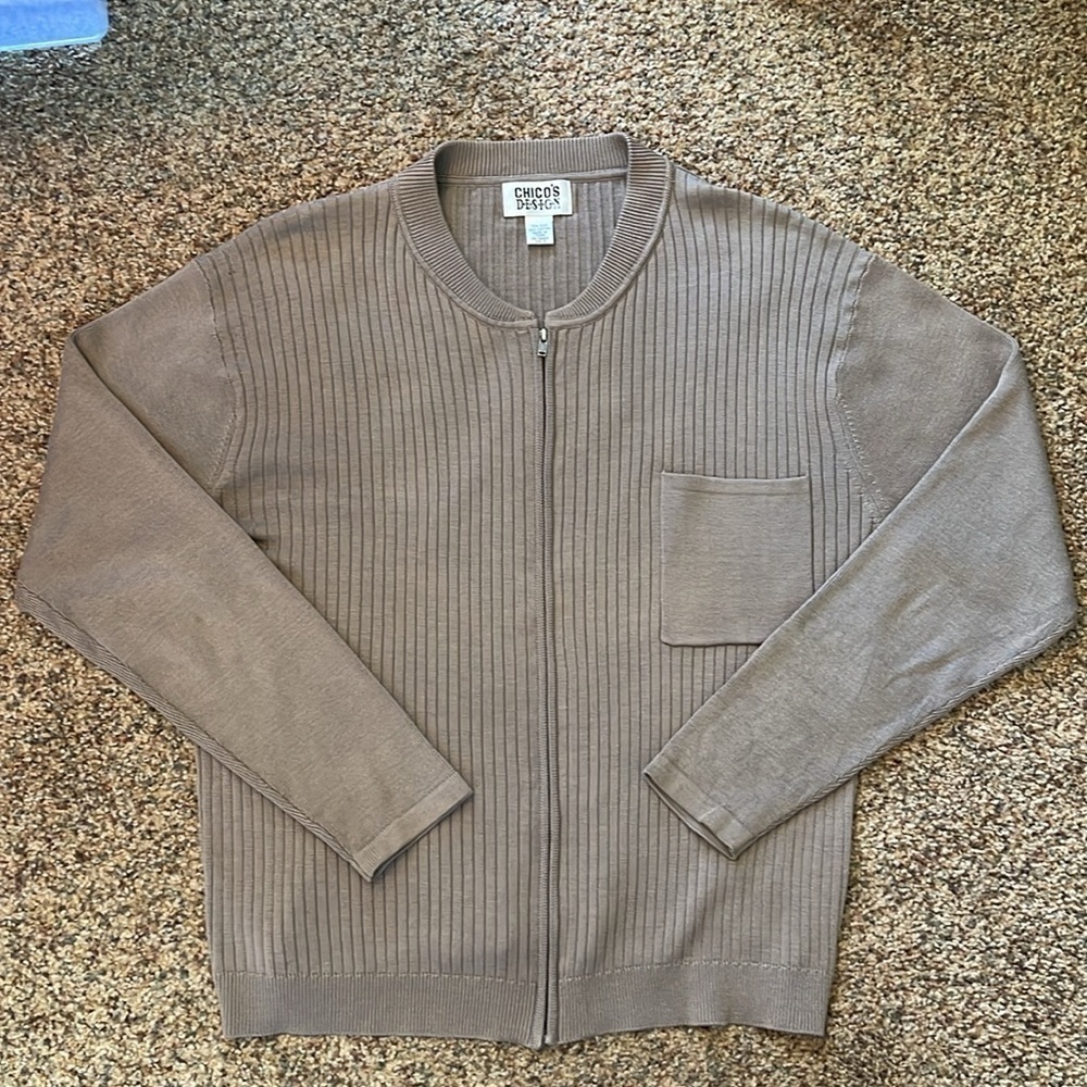 Chico's Ribbed Zip-Up Cardigan - Picture 4 of 8